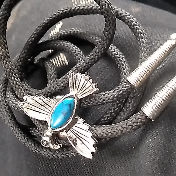 Turquoise eagle vintage western bolo tie - Picture 1 of 3